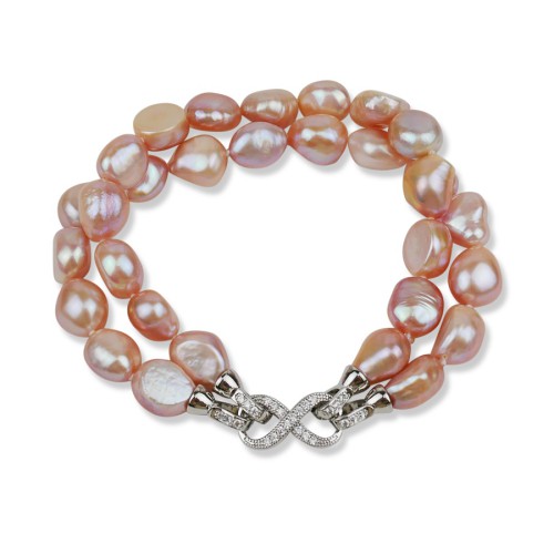 Double Strand Lavender Baroque Pearl Bracelet