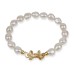 Golden Butterfly White Baroque Pearl Bracelet