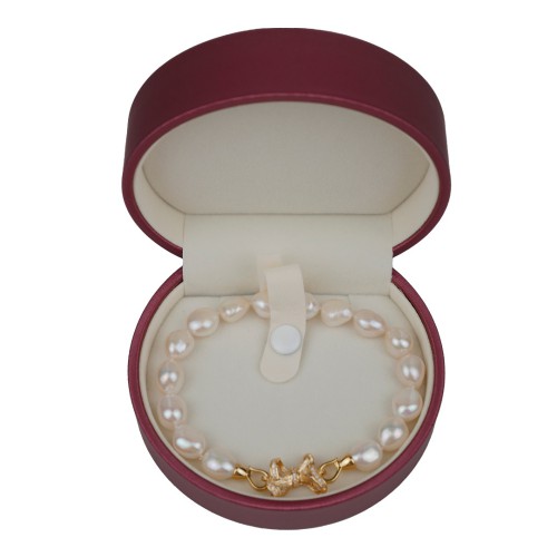 Golden Butterfly White Baroque Pearl Bracelet