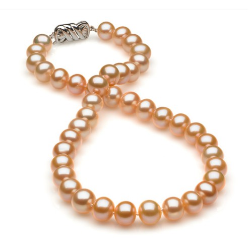 10-11mm Peach Round Pearl Necklace