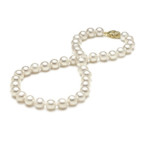 9-10mm White Round Pearl Necklace