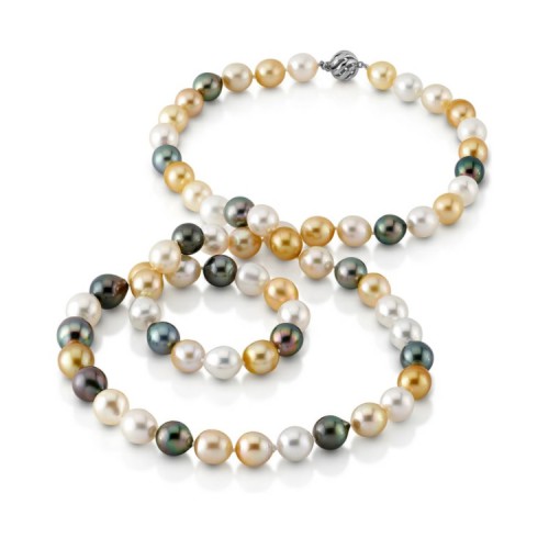 11-13mm South Sea Multicolor Oval Pearl Necklace